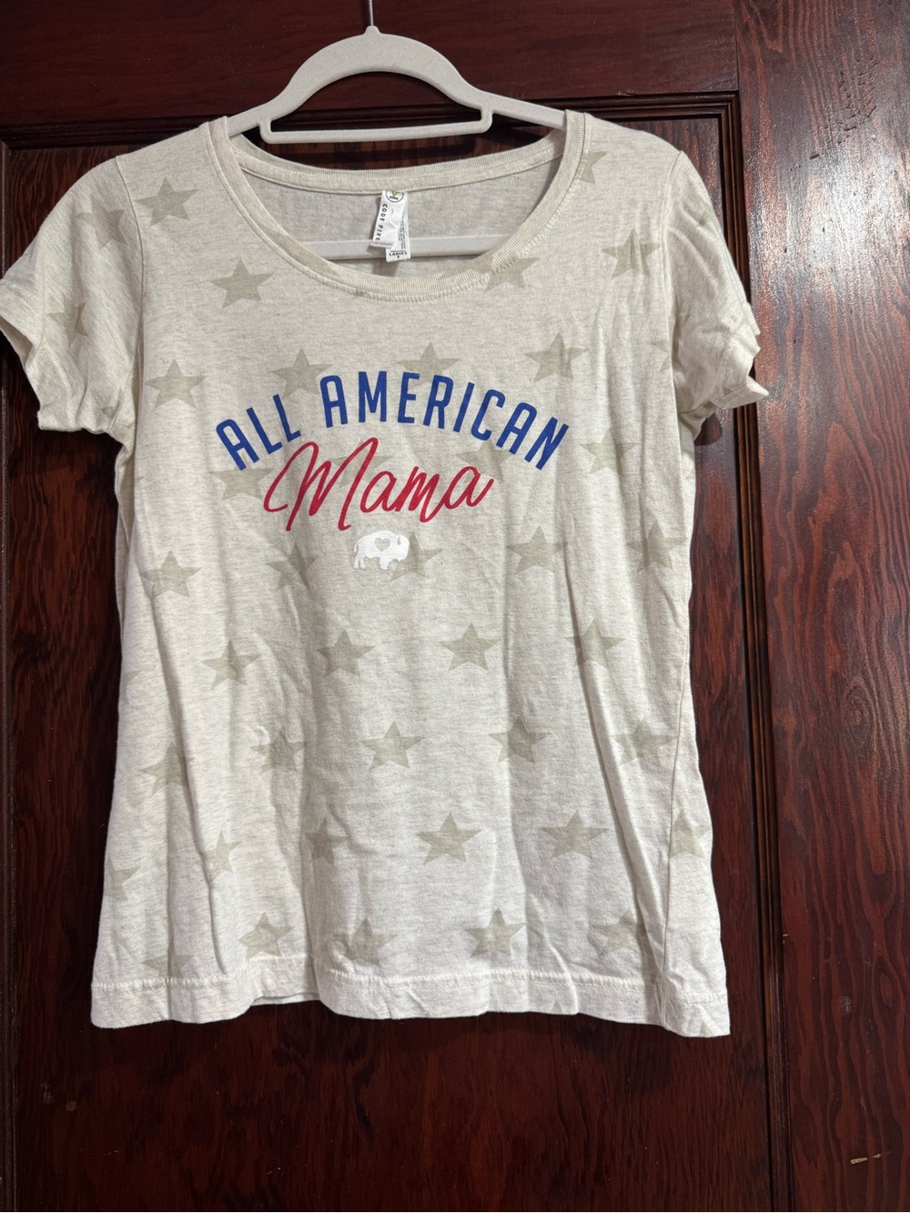 All American Mama Short Sleeve Tee - Cream